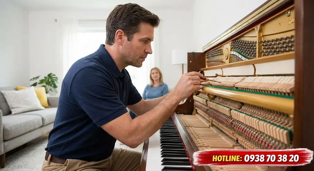 Bước 2: Kiểm tra đàn piano