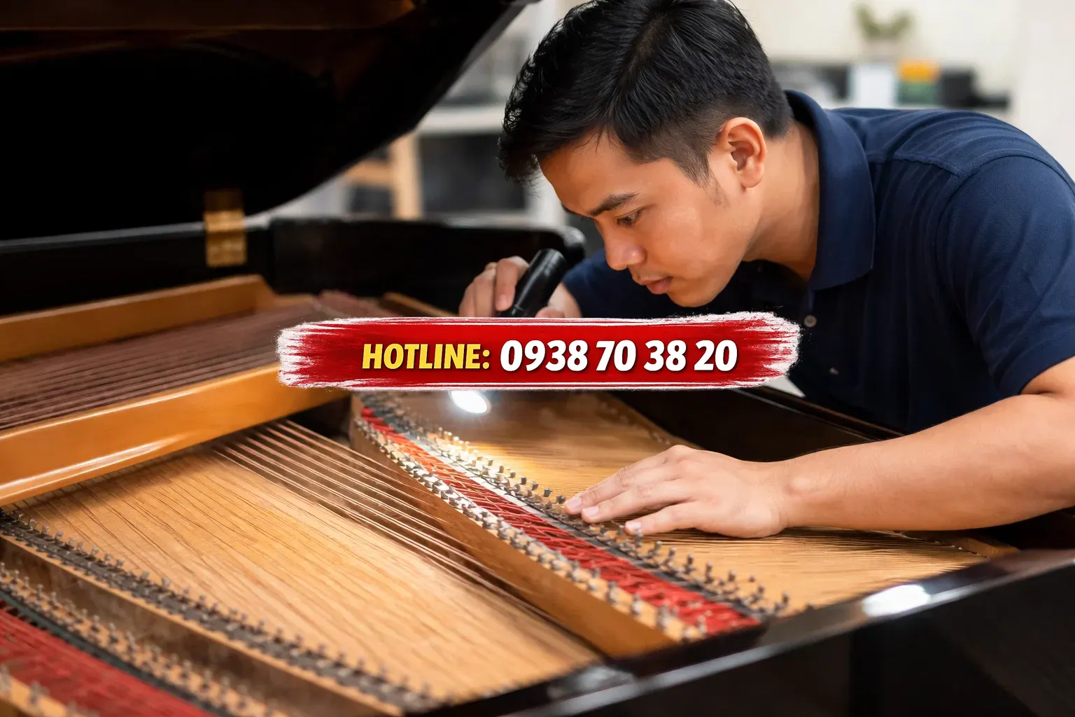 Kiểm tra piano trước khi sửa chữa
