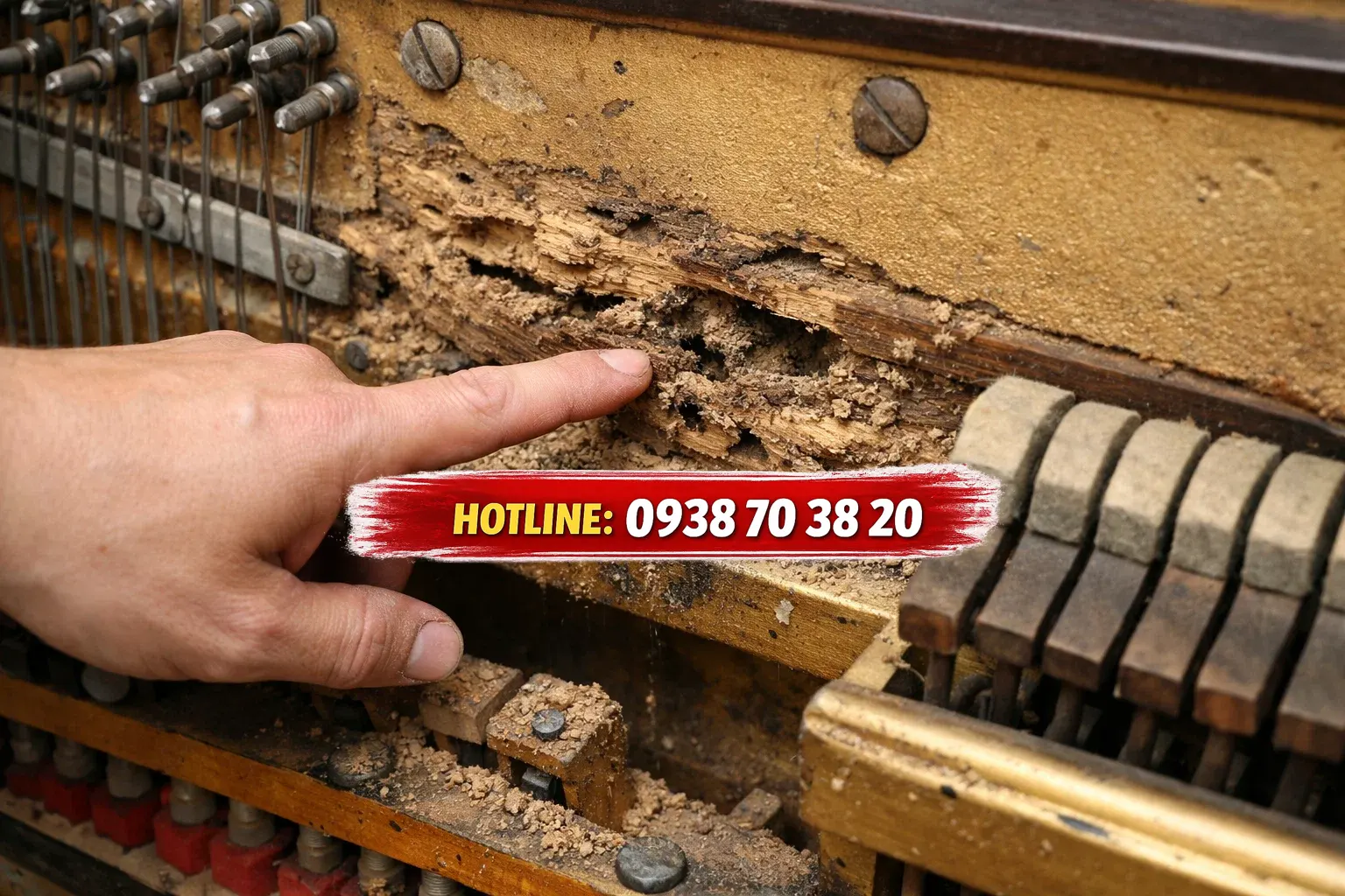 Xử lý mối mọt trong piano