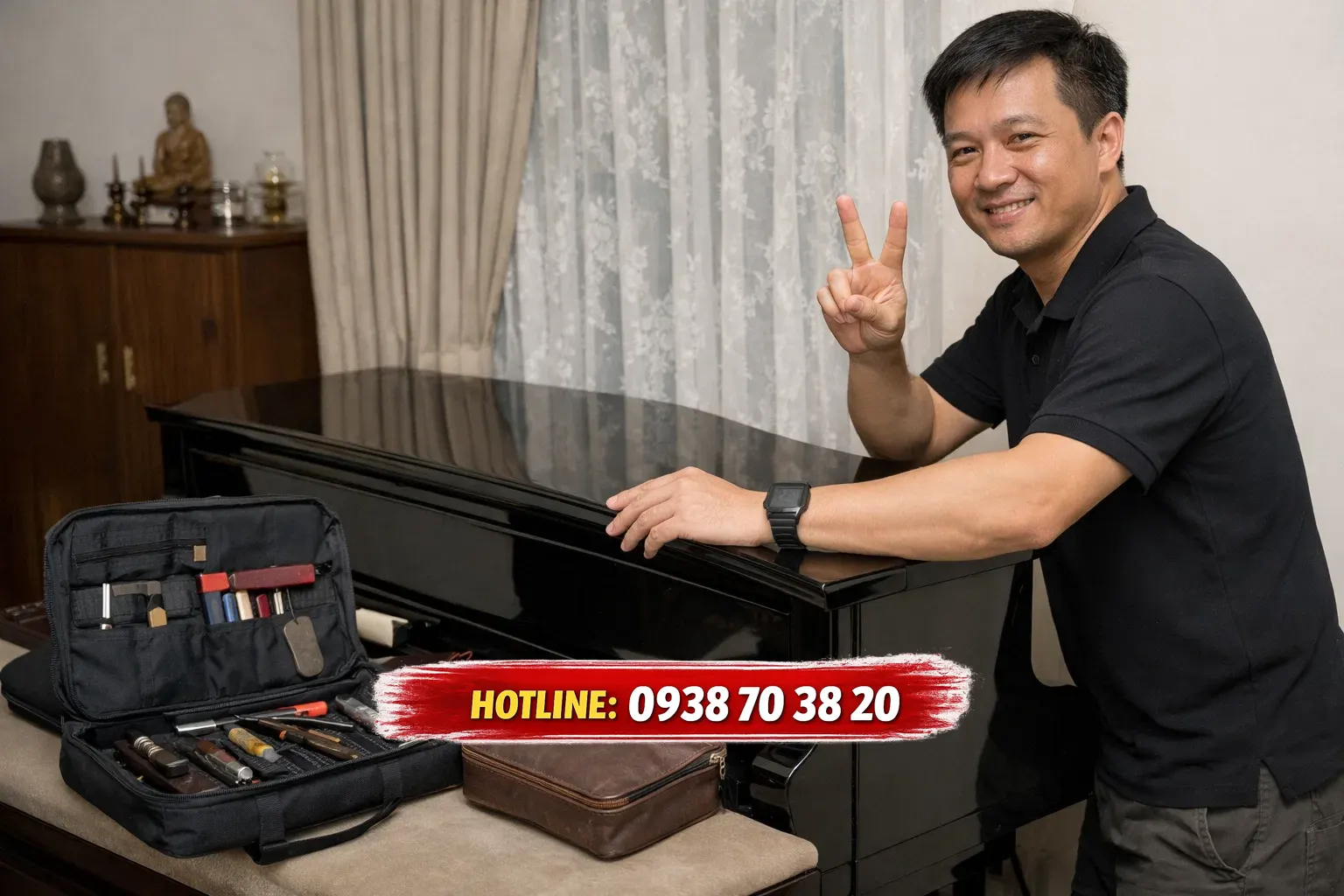 Dịch vụ lên dây đàn piano tại căn hộ chung cư Bình Thạnh
