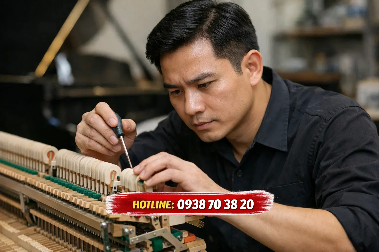 Dịch vụ lên dây đàn piano chuyên nghiệp tại phòng trà Quận 1