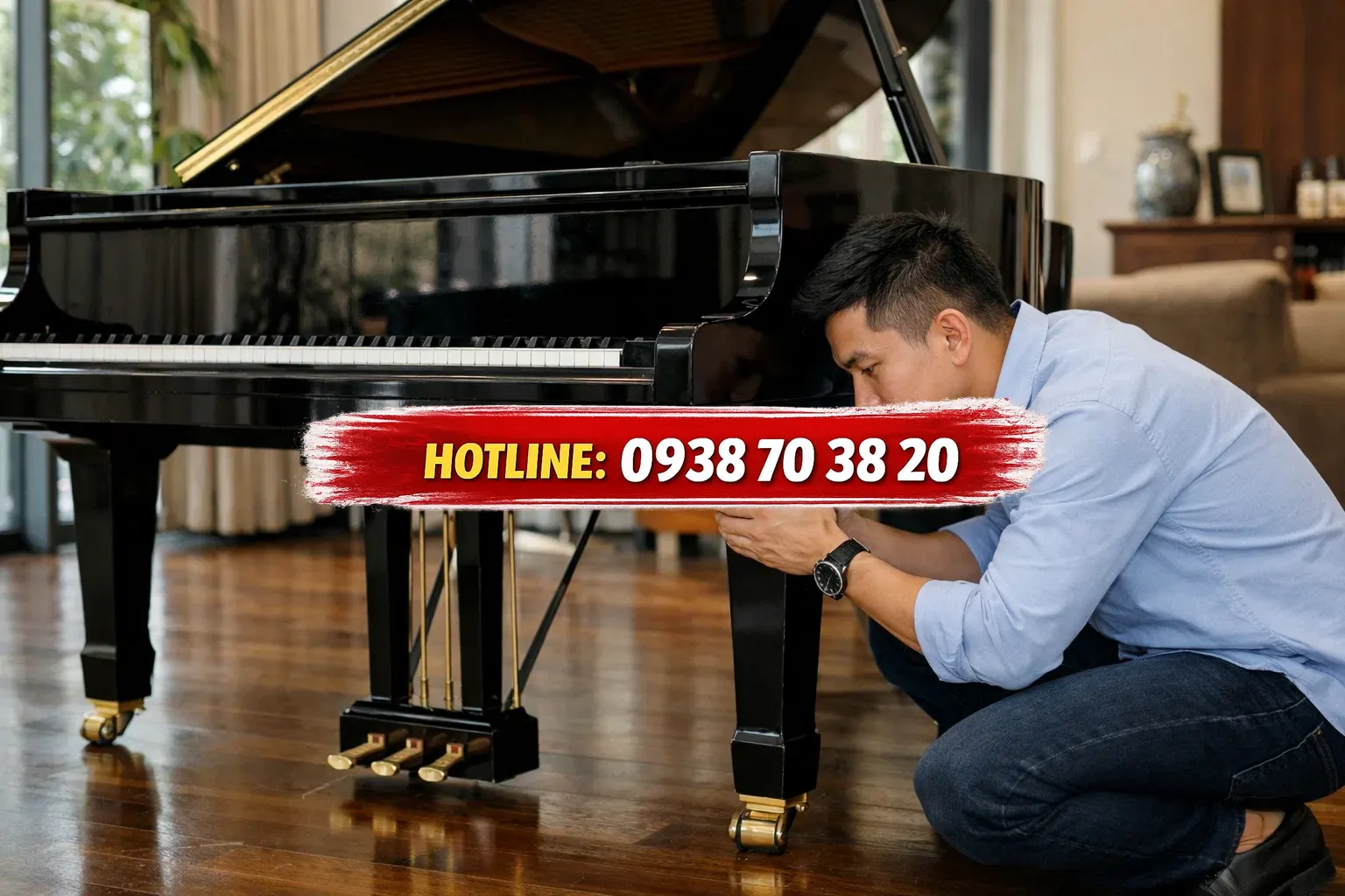 Đội ngũ vận chuyển piano chuyên nghiệp tại biệt thự Quận 9